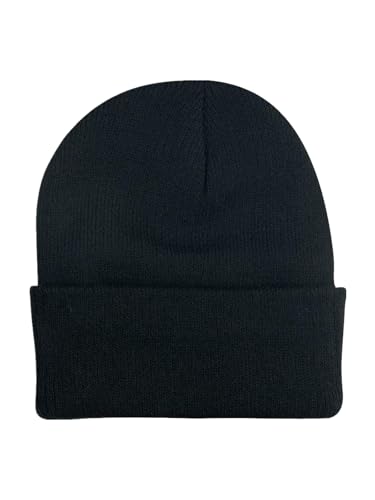 Century Star Kids Slouchy Beanie Halloween Costume Hat Winter Knit Cuff Toddler Boys Girls - color: Black