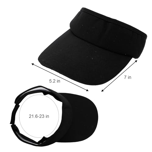 Black Adjustable Sun Visor Hat for Women, Outdoor Sports