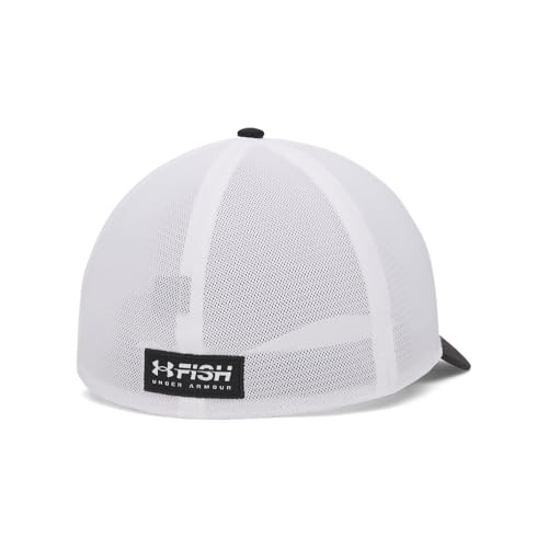 Under Armour Men's Fish Hunter Stretch Fit Hat - color: (002) Black / White / White, size: Medium-Large