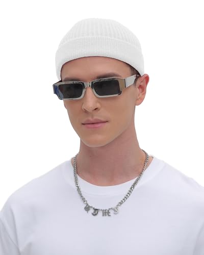ROYBENS Thin Swag Wool Short Fisherman Beanie for Men Women Knit Winter Hat - color: 1pcs-white