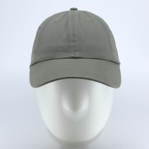 Plain Washed Cotton Adjustable 6 Panel Dad Hat Baseball Cap - color: Olive