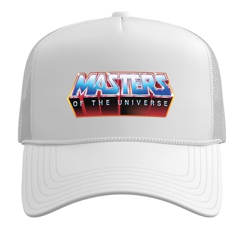 Masters of The Universe Logo Trucker Hat with Adjustable Mesh Back - color: White