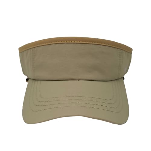 Fits Y’All Performance Nylon Visor: Adjustable, Lightweight, Durable, Quick-Dry, Water Repellent for Men, Women, and Unisex - color: Light Khaki