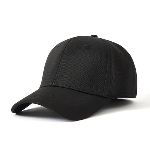 6 Panel Stretch Full Closed Baseball Caps Men's Blank Fitted Cap Curved Brim Elastic Closed Back Hat Q2426 - color: Black