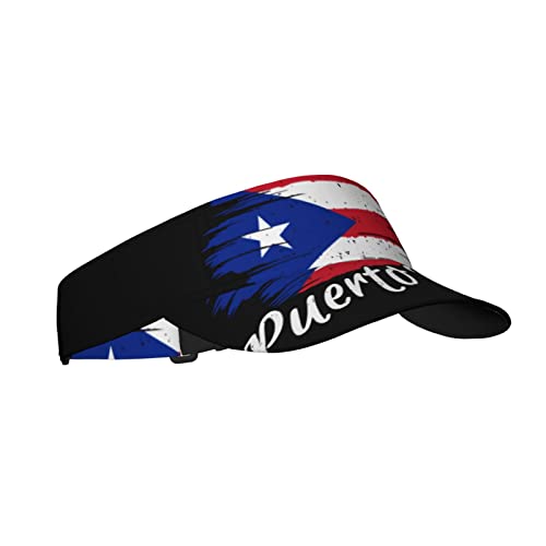 Funny Puerto Rico Flag Hat Sport Visor Sun Visor Cute Retro Adjustable Hats Men Women Puerto Rican Flag Sun Sports Visor Hat - color: Puerto Rico Sa5