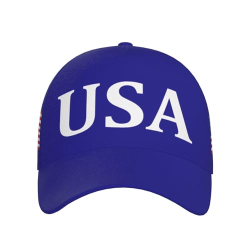 American Flag Baseball Caps Embroiderred USA Flag Patriotic Dad Hat Adjustable Trucker Hats for Men Women - color: Usa Flag Blue 3