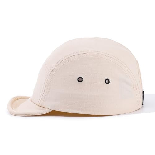 5 Panel Baseball Cap Soft Short Brim Hats for Men Cotton Trucker Hat Low Profile Dad Hats Cadet Caps Snapback Hats - color: Mg-pdym2585-beige