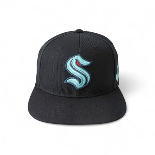 AMERICAN NEEDLE Officially Licensed NHL National Hockey League Archive 400 Adjustable Snapback Baseball Hat - color: Seattle Kraken (Black)