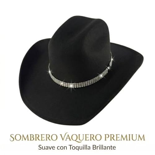 Genérico Dubetina Texana Cowboy Hat, Fashion for Men and Women, Adult, Versatile - color: Black, size: Medium