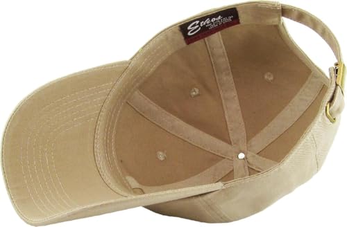 KBETHOS Classic Unisex Cotton Adjustable Low Crown Baseball Cap – Plain Dad Hat - color: Khaki Classic