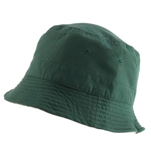 Armycrew Big Size Oversized Microfiber Reversible Bucket Hat - color: Dk Green Khaki, size: X-Large-XX-Large