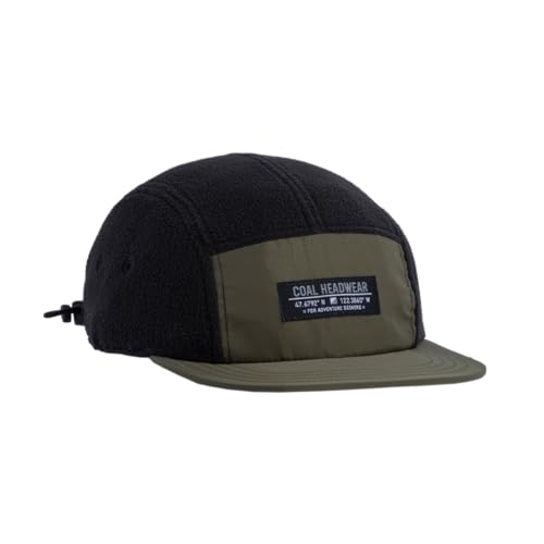 Coal Bridger 5 Panel Fleece Tech Cap - Low Profile - color: Olive/Black