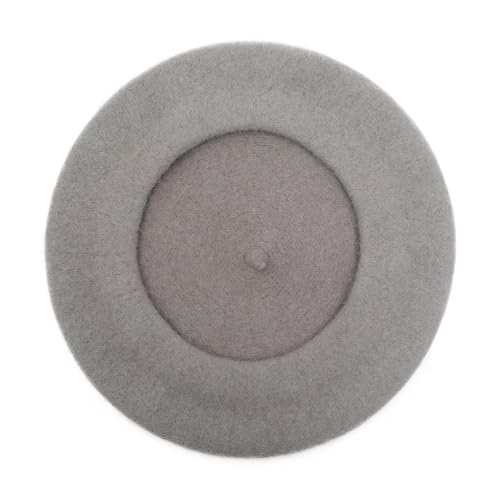 ZLYC Wool French Beret Hat Solid Color Classic Artist Cap for Women - color: Gray