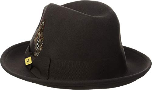 Stacy Adams Men's Wool Felt Pinch Front Fedora Hat - color: Chocolate, size: X-Large