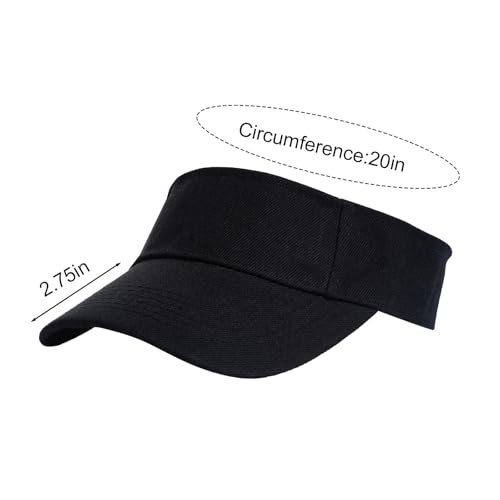 Yookat 3 Pack Visor Sun Hat Adjustable Sun Visor Caps Golf Tennis Visor Hat for Sports Girls Boys Outdoor - color: Black