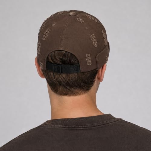 Mens Docker Hat Brimless Dome Hats Sailor Hat Vintage Beanie Cap - color: Coffee