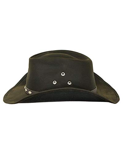 Outback Trading Company Men's 14716 Badlands UPF 50 Waterproof Breathable Western Cowboy Cotton Oilskin Hat - color: Brown, size: Large