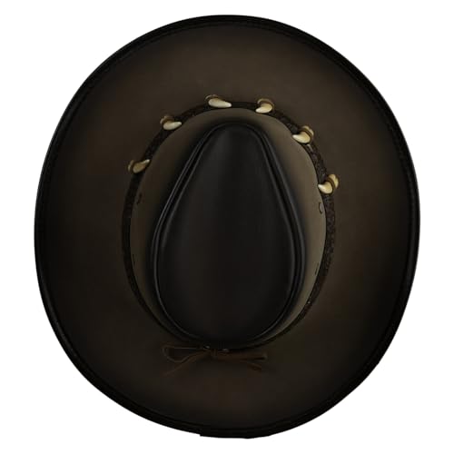 e4Hats.com UPF 50+ Australian Outback Faux Leather Hat - color: Crocodile Teeth a, size: Large