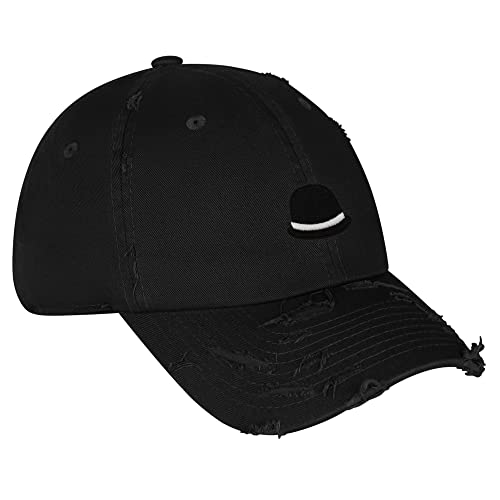 JPAK Bowler Hat Vintage Dad Hat Frayed Embroidered Cap Funny - color: Black