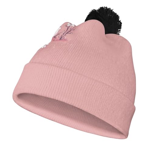 Girls Boys Winter Warm Knit Beanie Pompom Elasticity Slouchy Hat Skull Caps for Childrens - color: Cute Axolotl