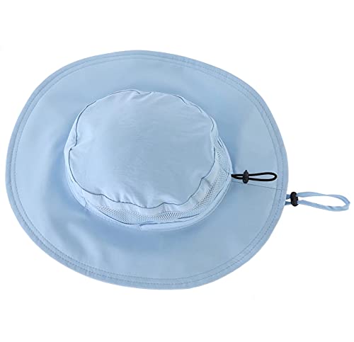 Connectyle Toddler Kids Sun Hat UPF 50+ UV Protection - Boys & Girls Wide Brim Bucket Hats for Outdoor Summer, Ages 2-6 - color: Aqua Blue, size: 4-6 Years