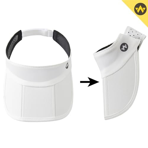 WANDER Sports Sun Visor Hat Mesh Foldable Brim for Men Women Running - color: White