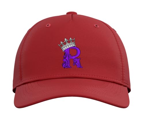 Purple Color Letter R Initial + Crown Purple Graphic Adjustable Baseball Hat - color: Red