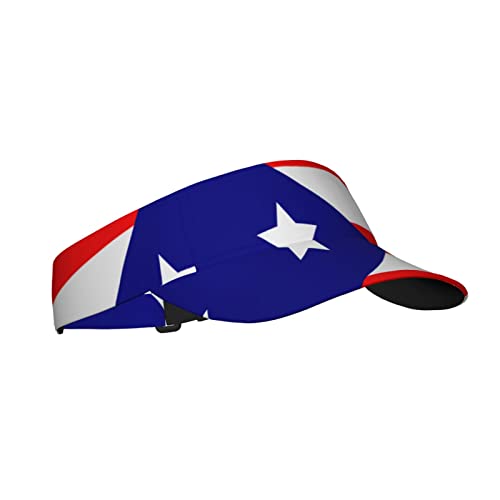 Funny Puerto Rico Flag Hat Sport Visor Sun Visor Cute Retro Adjustable Hats Men Women Puerto Rican Flag Sun Sports Visor Hat - color: Puerto Rico Sa4