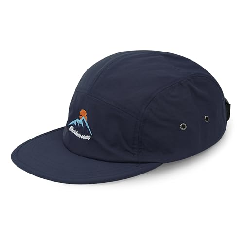Clakllie Quick Dry 5 Panel Hats for Men Unstructured Flat Brim Baseball Cap - color: Cdus-dfb3-blue