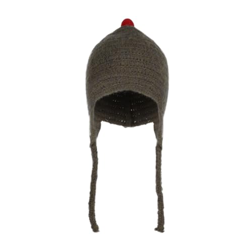 PENINSULA LOVE Toddler Kids Peruvian Beanie Hat Winter Earflap Knitted Beanie Slouchy Ski Snow Hat for Boys Girls 2-6 Years - color: Dark Brown