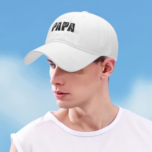 XYIYI Vintage Washed Distressed Baseball Cap Adjustable Cotton Dad Hat for Women Men - color: Papa White