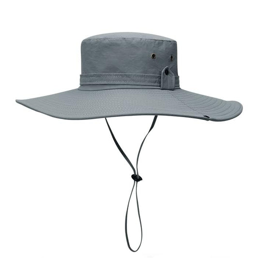 Waterproof Fishing Hat 12CM Wide Brim Sun Hat for Women Mens Packable Bucket hat- UPF 50 for Outdoor Gardening Beach Hats - color: Light Gray