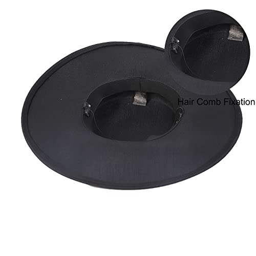 Fascinators Women Wide Brim 20s 50s Derby Pillbox Hat Bowknot Cocktail Tea Party Church Dress Hats - color: Black