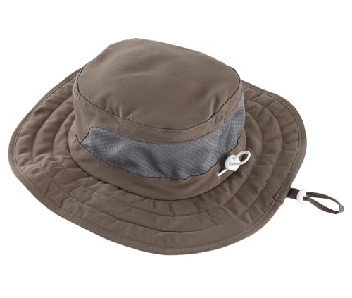 Connectyle Kids Foldable Wide Brim Sun Hat UPF 50+ Sun Protection Bucket Hats Breathable Summer Beach Hat for Boys Girls - color: Army Green, size: Medium