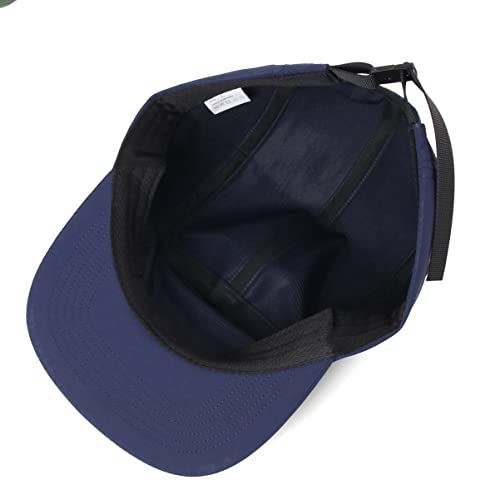 5 Panel Baseball Cap Camp Cap Taslon Short Brim Cap Quick Dry Hat Flat Bill Big Size Large Caps Oversize Running Hat - color: Dk Blue, size: 7 1/2