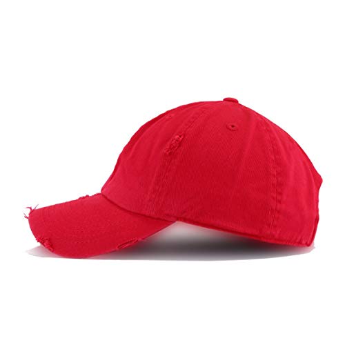 Green Alien Vintage Baseball Cap Embroidered Cotton Adjustable Distressed Dad Hat - color: Red