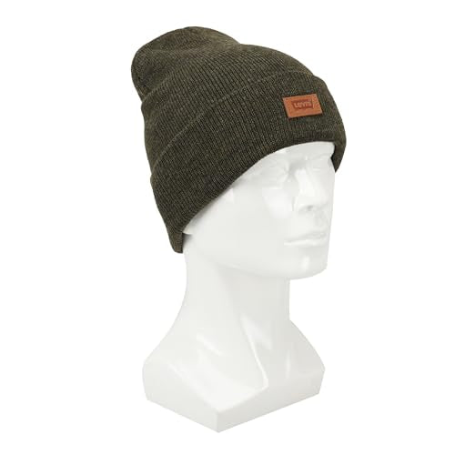Levi's Mens All-Season Hero Beanie Soft Knit Cuffed Winter Hat, Warm & Comfortable Everyday Style - color: Marl Olive