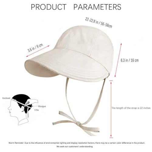 Womens Sun Hat Wide Brim UPF 50+ UV Protection Foldable Packable Sun Shield Hat for Women, Ponytail Outdoor Fishing Hat - color: Upgraded Off - White
