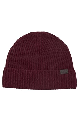Hickey Freeman 100% Cashmere Hat for Men - color: New Bordeaux, style: Solid Ribbed