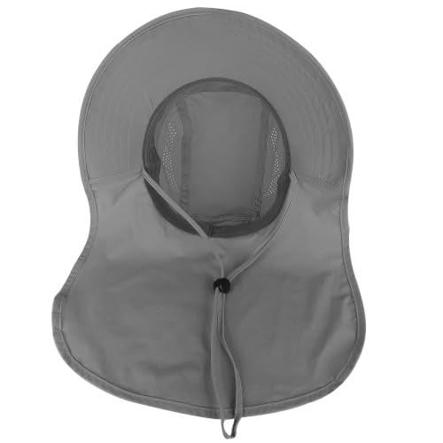 Connectyle UPF 50+ Sun Hat with Neck Flap Wide Brim Bucket Hats Breathable Fishing Hiking Gardening Safari Hat for Men Women - color: Dark Grey