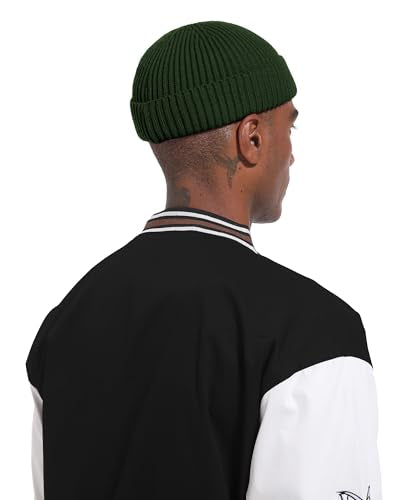 Short Fisherman Beanie for Men Women Wool Fleece Lined Winter Hat - color: 1pcs-army Green