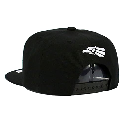 Mexican Mexico Hat Hecho En Mexico Eagle Aguila Snapback Flat Bill Baseball Cap - color: Black-white Eagle