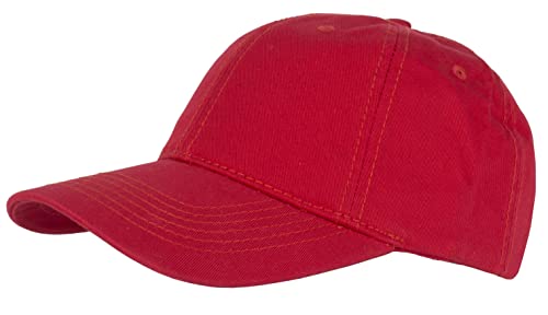 Gelante Cotton Twill Washed Unstructure Baseball Cap - Adjustable Blank Hat for Men Women - Wholesale Bulk Lot of 6 Pack - color: Solid Red