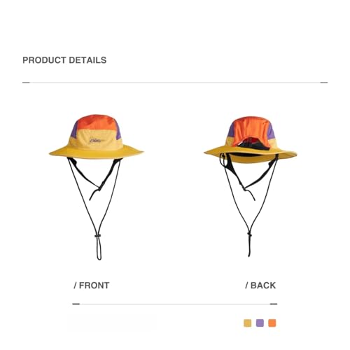 Color-Blocked Fisherman Style Sun Hat for Outdoor Camping, Surfing & Vacations - Wide Brim, UV Protective, Anti-Slip - color: A_yellow