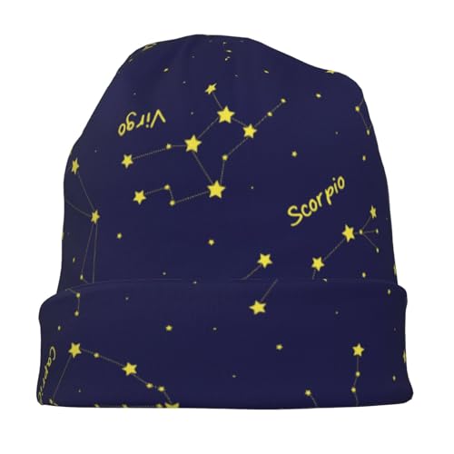 Beanie Hat for Men Women Slouchy Beanie Skull Sleep Cap Soft Lightweight Chemo Hat Stretch Cancer Headwear - color: Constellation