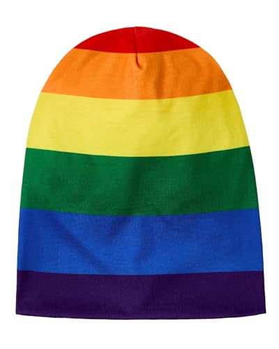 Unisex Slouchy Beanie Cotton Lightweight Beanie Hat Skull Cap Night Sleep Hat Hip-Hop Hat - color: Rainbow