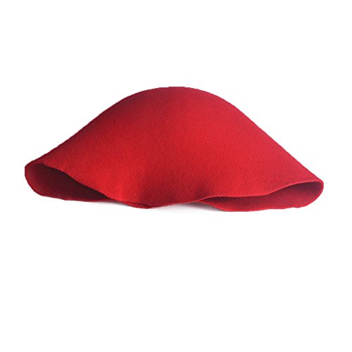 Wool Felt Cone Cloche Hood Millinery Hats Fascinators Block Base Body B107 - color: #9 Red