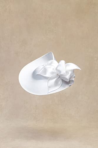 BABEYOND Derby Fascinators Hats for Women Wide Brim Tea Party Flower Hat - color: White