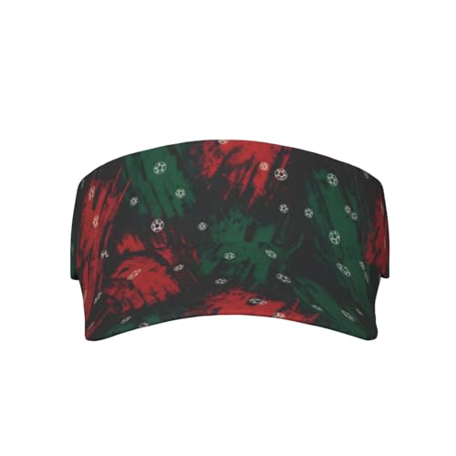 Adjustable Lightweight Open Top Sports Sun Visor Hat Cap for Golf Tennis - color: Grunge Football