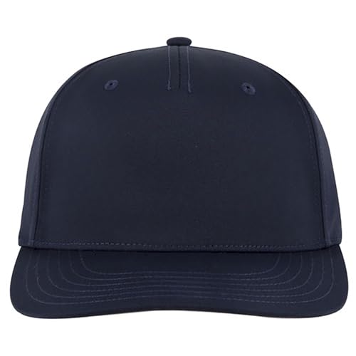 Ashen Fane Polyester Pro Style Structured High Profile Semi-Curved Bill Adjustable Snapback Hat - color: 5p - Navy